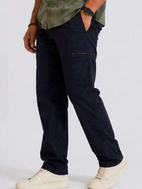 B.C. Clothing Men's Cargo Pants Black Pockets Lightweight Casual Size 36x30"